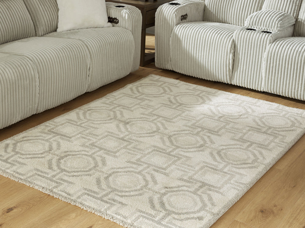 Define a space in a beautiful way with this magnificent rug. Its gorgeous geometric design in gray and ivory infuses a modern sensibility that simply suits your style without being overwhelming. Plus the rug-'s plush pile feels fantastic underfoot.<br/><b