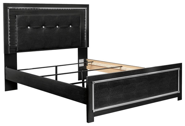 Kaydell - Black - Queen Upholstered Panel Bed