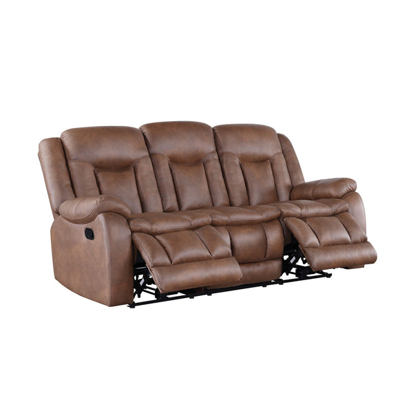  and functionality for your living space. Upholstered in sumptuously soft 100% polyester fabric in a saddle brown color