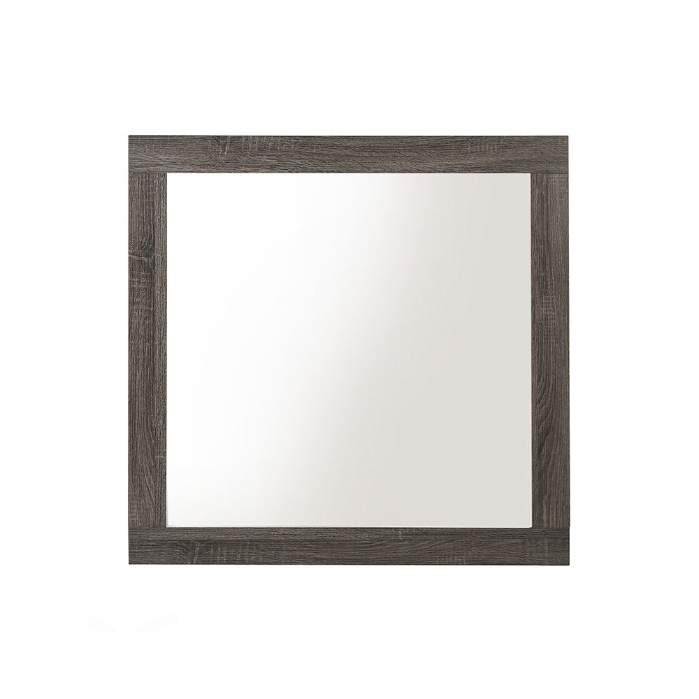 Mirror NOT Beveled Edge (3mm Thick) Wooden Trim Frame Shape: Square Orientation: Portrait/Landscape<br/><br/><b>Product Features</b><ul><li>Case: 1Pc/1Ctn</li><li>Finish: Rustic Gray Oak</li><li>Style: Transitional</li><li>Materials: Wood, Veneer, Composi