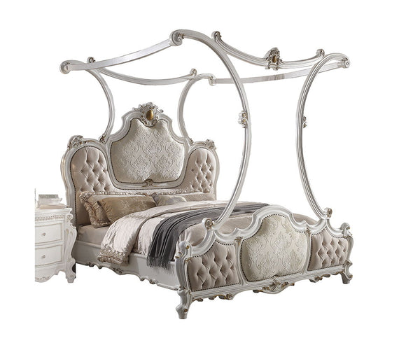 The Picardy bedroom collection brings the influence of European antiques to life with vintage traditional style, and a gorgeous antique pearl finish. The hand-applied finish enhances the beauty of the detailed woodwork and oversized scrolled moldings. The
