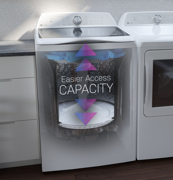 GE Profile 5.3 cu. ft. High-Efficiency Smart Top Load Washer in Sapphire Blue