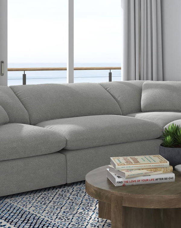 Raleigh - Boucle Upholstered Armless Chair - Gray
