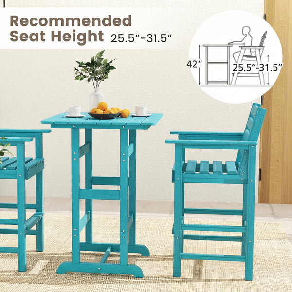 Made of high-quality HDPE for prolonged service life<br>Reinforced crossbars for added stability<br>Stainless steel screws for firm connection and longer using time<br>Cozy to sit with inclined backrest  wide armrests and footrest<br>Slatted seat is breat
