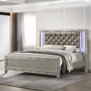 Radiance - 5/0 Queen Bed - Pearl Silver