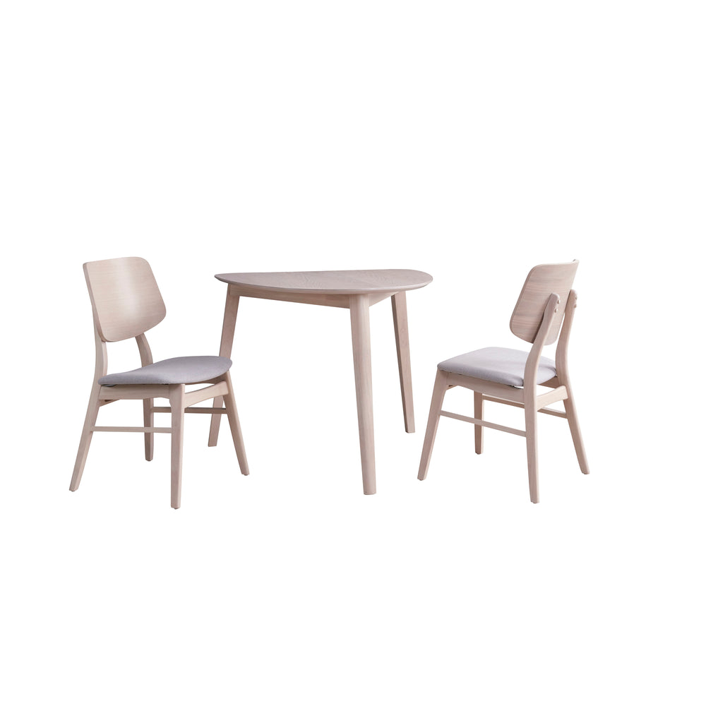 Oscar - Corner Table & 2 Chairs - White Ash