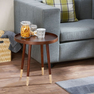  the Dein tray-top end table offers a pleasing focal point to your space. With a smooth walnut finish