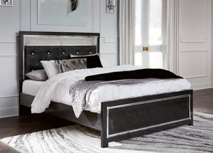 Kaydell - Black - Queen Upholstered Panel Platform Bed