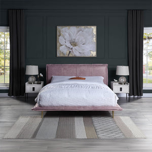 Metis - Eastern King Bed - Pink Top Grain Leather