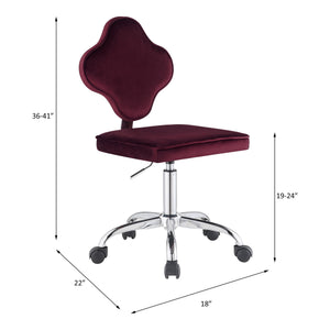 Clover - Office Chair - Red Velvet