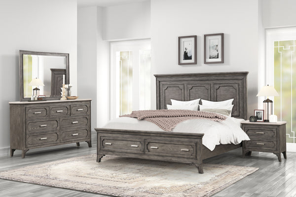  this suite ensures lasting strength and durability. Its multi-step gray finish enhances the natural beaut
