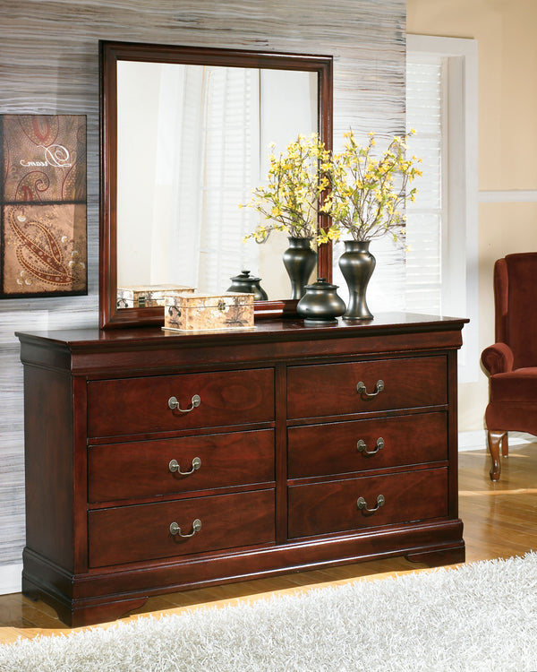 This dresser and mirror set is the epitome of traditional decor. Louis Philippe-style moulding dates back to the mid-19th century when furnishings were lavish yet somewhat simple. Deep finish brings warmth and elegance into the space. <h4><b>Alisdair - Re