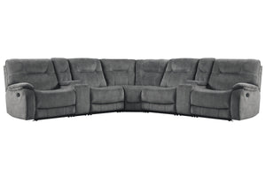 Cooper - 7 Piece Modular Manual Reclining Sectional - Shadow Gray