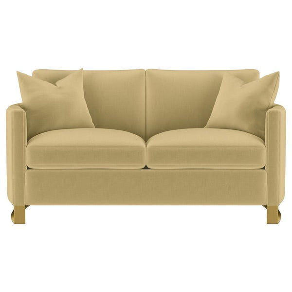 Corliss - Sofá biplaza tapizado con brazo curvado - Camel