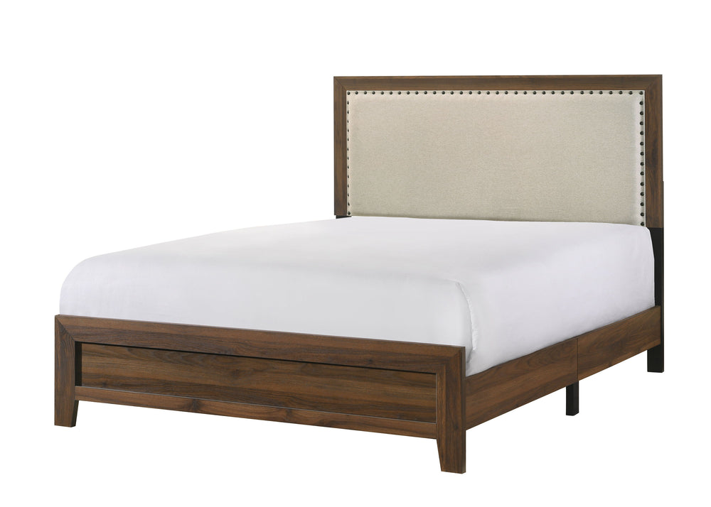 Millie - Cama tapizada en una caja - Cerezo marrón