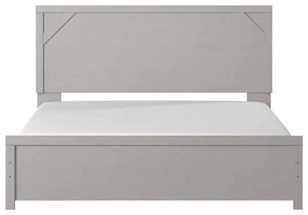 Cottenburg - Light Gray / White - King Panel Bed