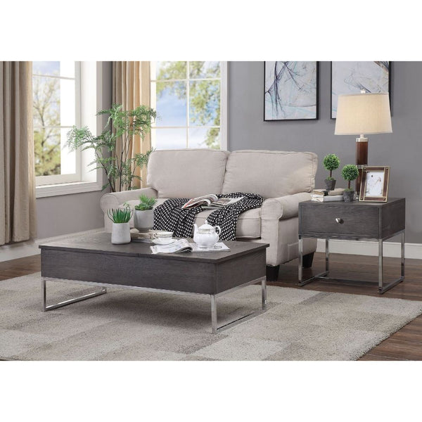  metal sled base. The minimalist style and neutral color scheme cre