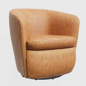 Barolo - Swivel Club Chair (Set of 2) - Vintage Caramel