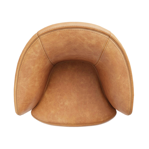 Barolo - Swivel Club Chair - Vintage Caramel