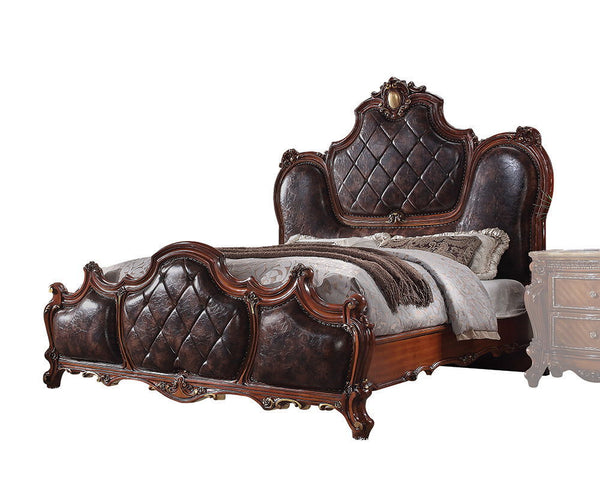  and a gorgeous cherry oak finish. The hand-applied finish enhances the beauty of the detailed woodwork and oversized scrolled moldings. The ar