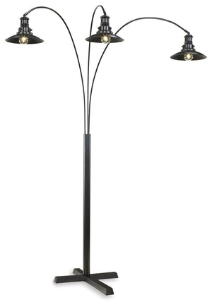  this striking three-arm metal arc floor lamp lets there be lightâ€”exactly as you see fit.<br><br><b>Additional Dimensions</b><br><ul><li>Shade: 0-"</li><li>Cord length: 