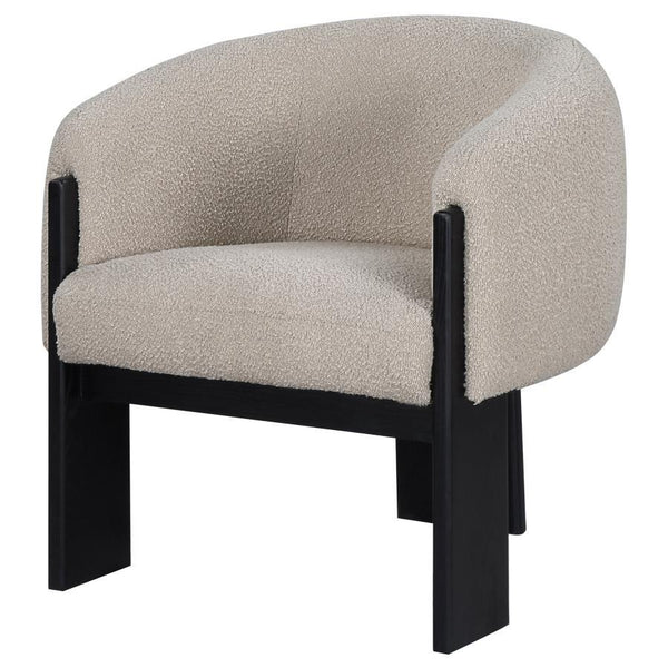 Valdez - Boucle Upholstered Barrel Back Accent Chair - Beige