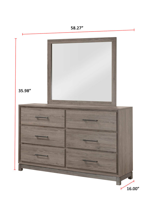 River - Dresser And Mirror - Light Brown