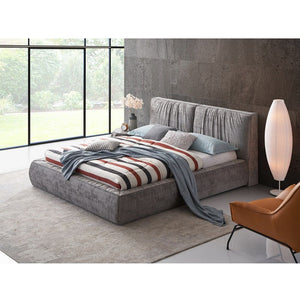 Onfroi - Eastern King Bed - Gray Velvet