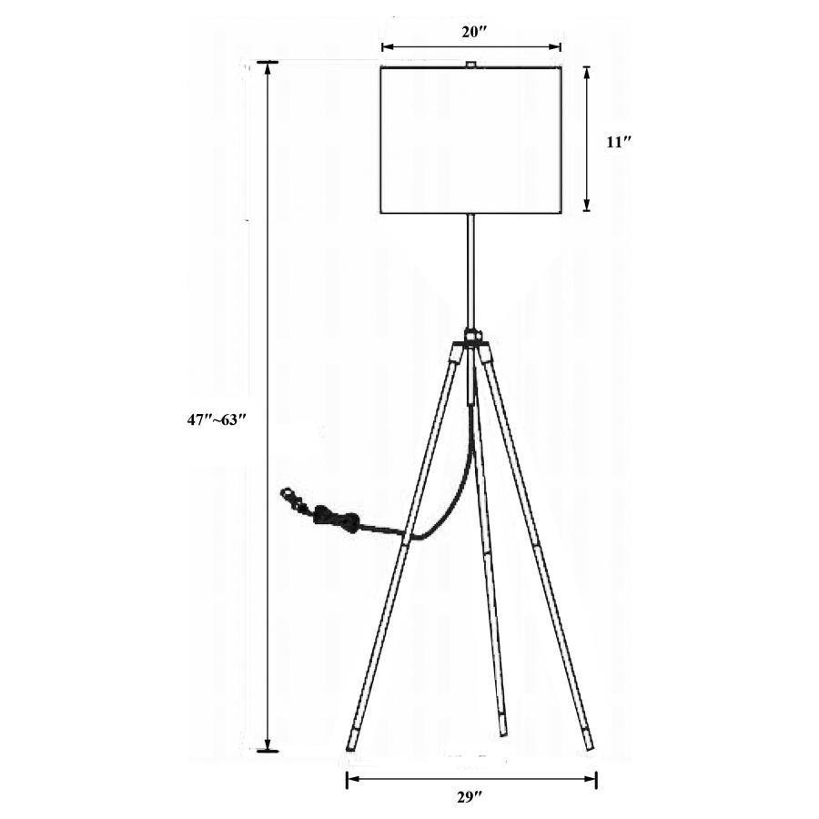 Elevate the ambiance of any living room or bedroom with this sleek and sophisticated floor lamp. Featuring a contemporary tripod base, this lamp boasts a clean and modern design, ideal for enhancing your space. The slim tripod legs are complemented by gol