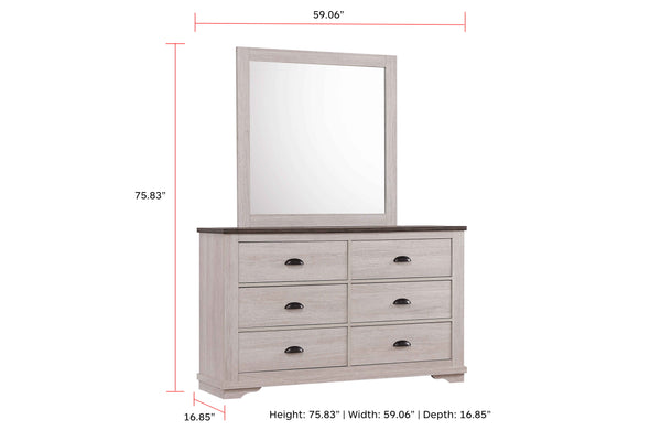 Coralee - California King 4 Piece Bedroom Set - Chalk / Gray