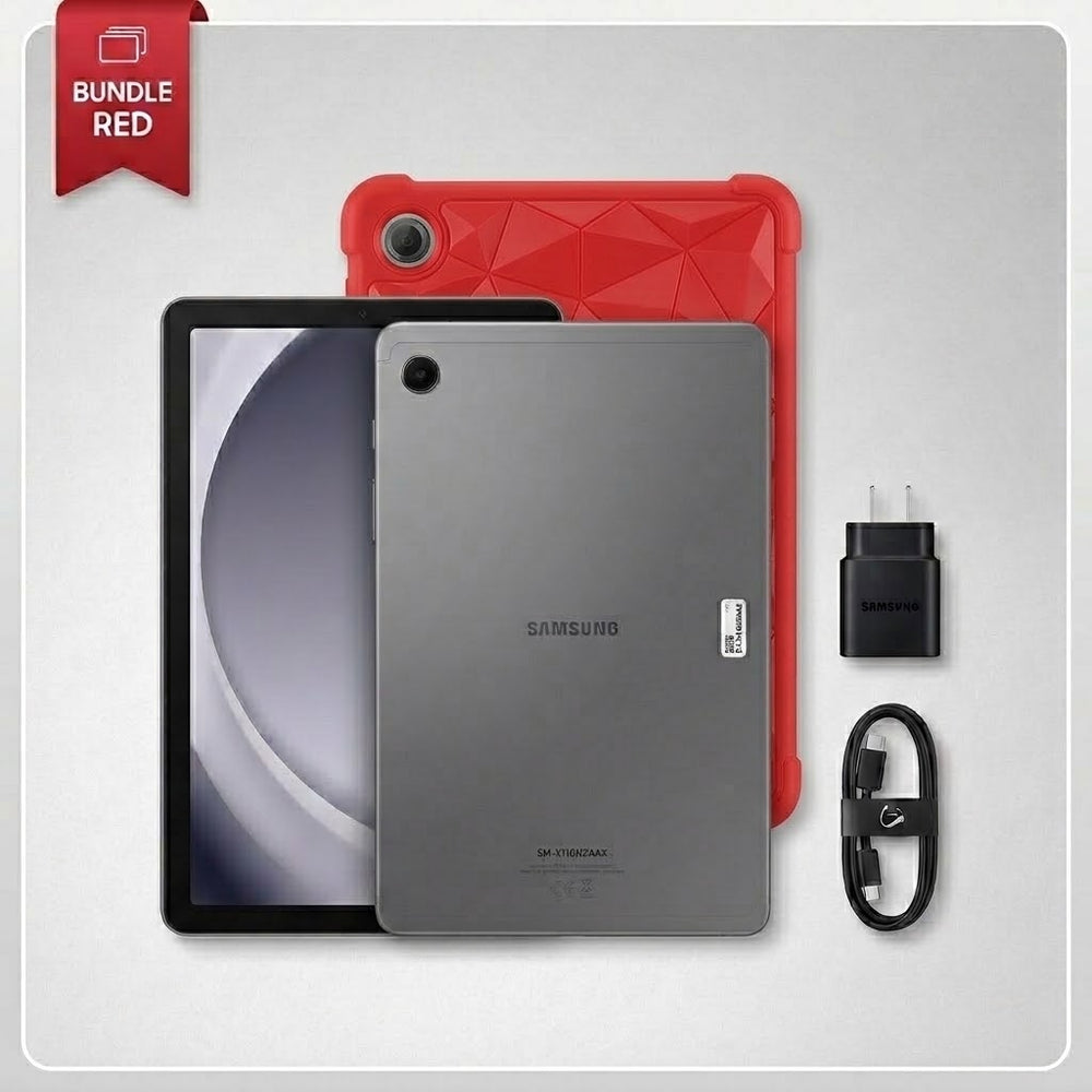 Samsung Tablet Bundle with Red Carrying Case
