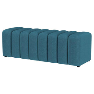 Summer - Fabric Upholstered Tufted Accent Bench - Peacock Blue