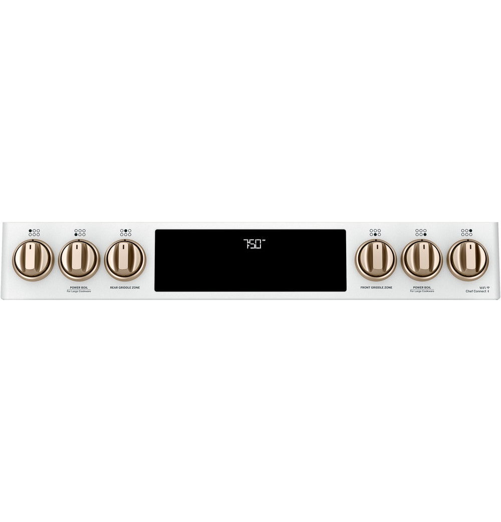 Café™ 30" Smart Slide-In, Front-Control, Gas Double-Oven Range with Convection