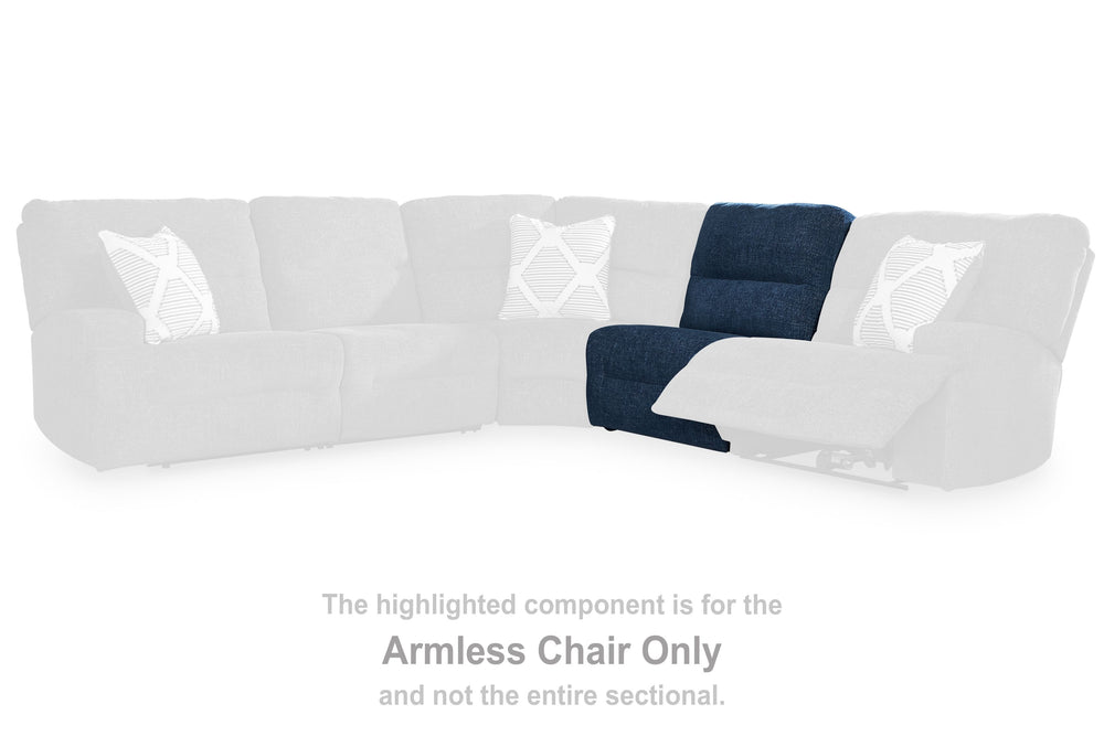This armless chair is made with Next-Gen Nuvellaâ„¢ (polyester) upholstery. Pairs with other items in the series to make a sectional.<br><br><b>Additional Dimensions</b><br><ul><li>Seat depth: 22-"</li><li>Seat height: 20-"</li><li>Top of cushion to top o