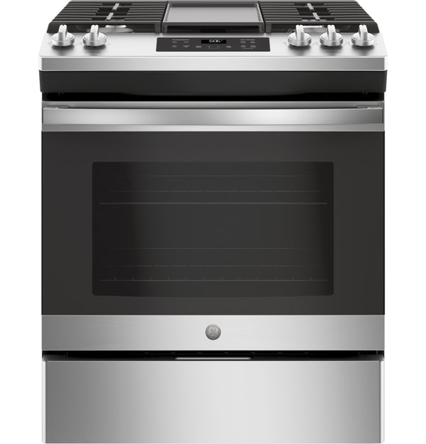 GE® 30" Slide-In Front Control Gas Range