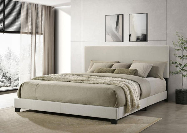  available in both faux leather and fabric upholstery options to suit any decor. Featuring a padded headboard and sleek design