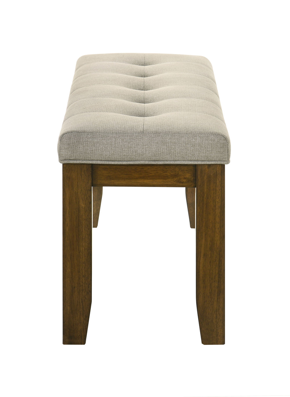 Transform your dining space into a haven of warmth and style with this stunning ensemble, perfect for both casual and formal settings. The tailored chairs and tufted bench are upholstered in a soft neutral fabric, providing luxurious comfort and a modern 