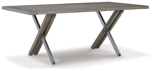 Krystanza - Weathered Gray - 10 Pc. - Dining Room Table