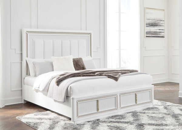 Chalanna - White - King Upholstered Storage Bed