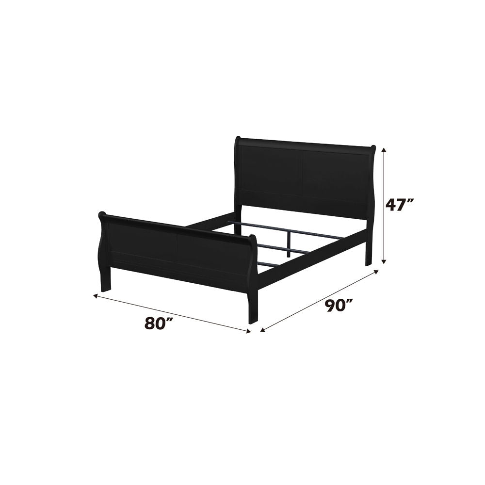 Louis Philippe - Eastern King Bed - Black