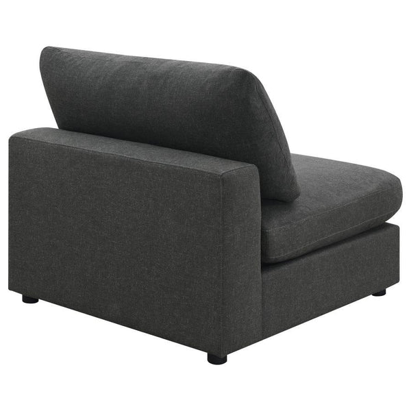 Serene - Upholstered Armless Chair - Charcoal