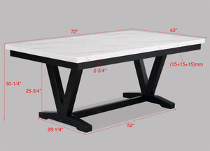 Tanner - 5 Piece Dining Room Set - White / Black