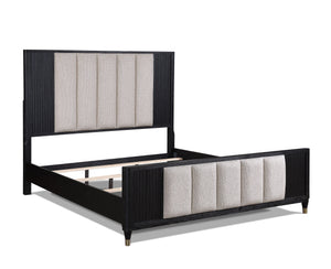  modern aesthetic. The collection features a luxuriously upholstered bed