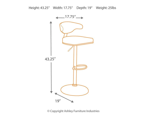 Bellatier - Brown / Black - Tall UPH Swivel Barstool
