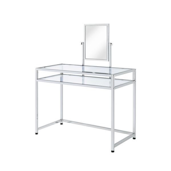 Coleen - Vanity Desk - Chrome Finish