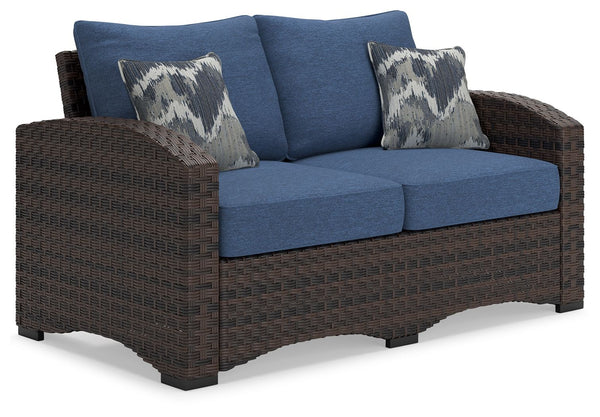 Windglow - Blue / Brown - 4 Pc. - Sofa