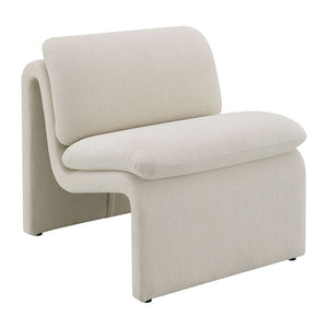  featuring luxurious ivory and green boucle fabric. Its full foam cushions and sturdy wooden inner frame promise unmatched comfort and durability. The tight seat and back cushions maintain a sle