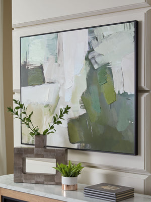  modern statement to your wall? With an arresting abstract design in shades of green