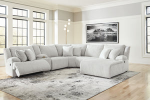 Top Tier - Alloy - 6-Piece Reclining Sectional With Raf Chaise