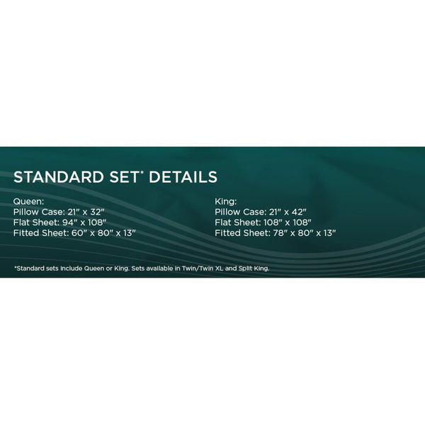 Linens - Tempur Luxe Egyptian Cotton Pillowcase Set - Sleepy Blue - King